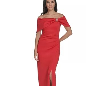 Jessica Howard Strapless Red Dress